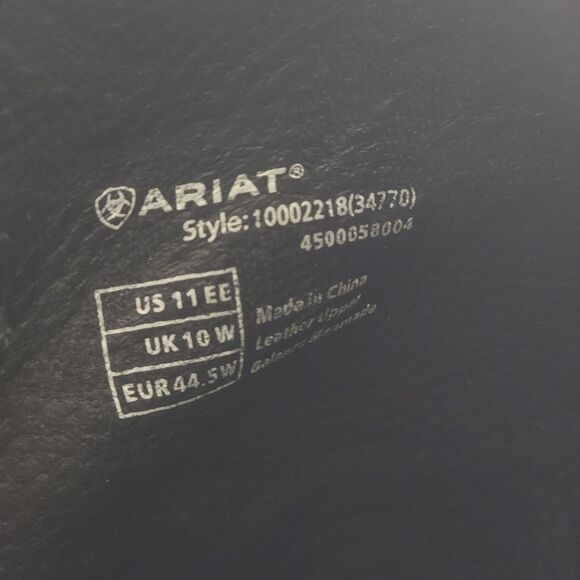 Ariat Heritage Western R-Toe Boots Mens Black Deertan Leather Cowboy Size 11EE main image 4